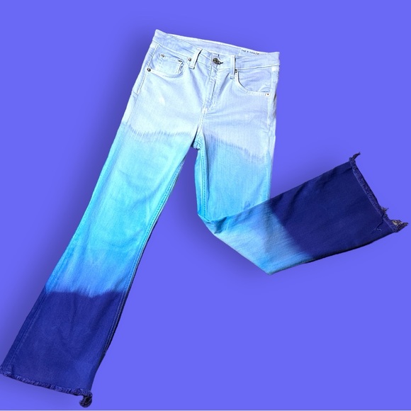 NWT Originally White Flare Jeans Done Up in “Fade Into Blue” 👖 Size 26 - Picture 4 of 9